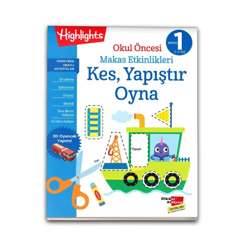 Okul Öncesi Makas Etkinlikleri Kes, Yapıştır, Oyna 4'lü Set - 2. görsel