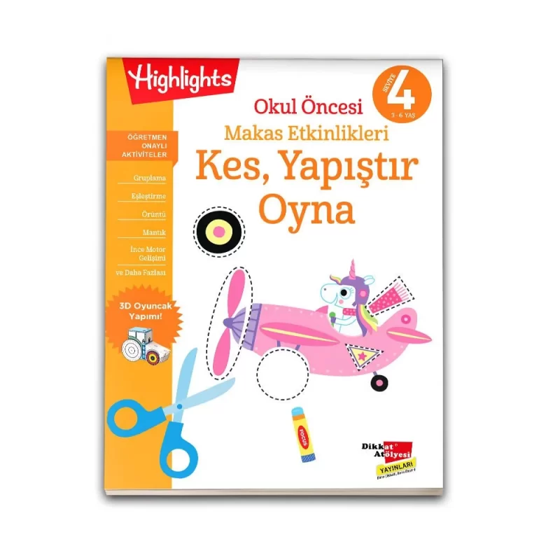 Okul Öncesi Makas Etkinlikleri Kes, Yapıştır, Oyna 4'lü Set - 5. görsel